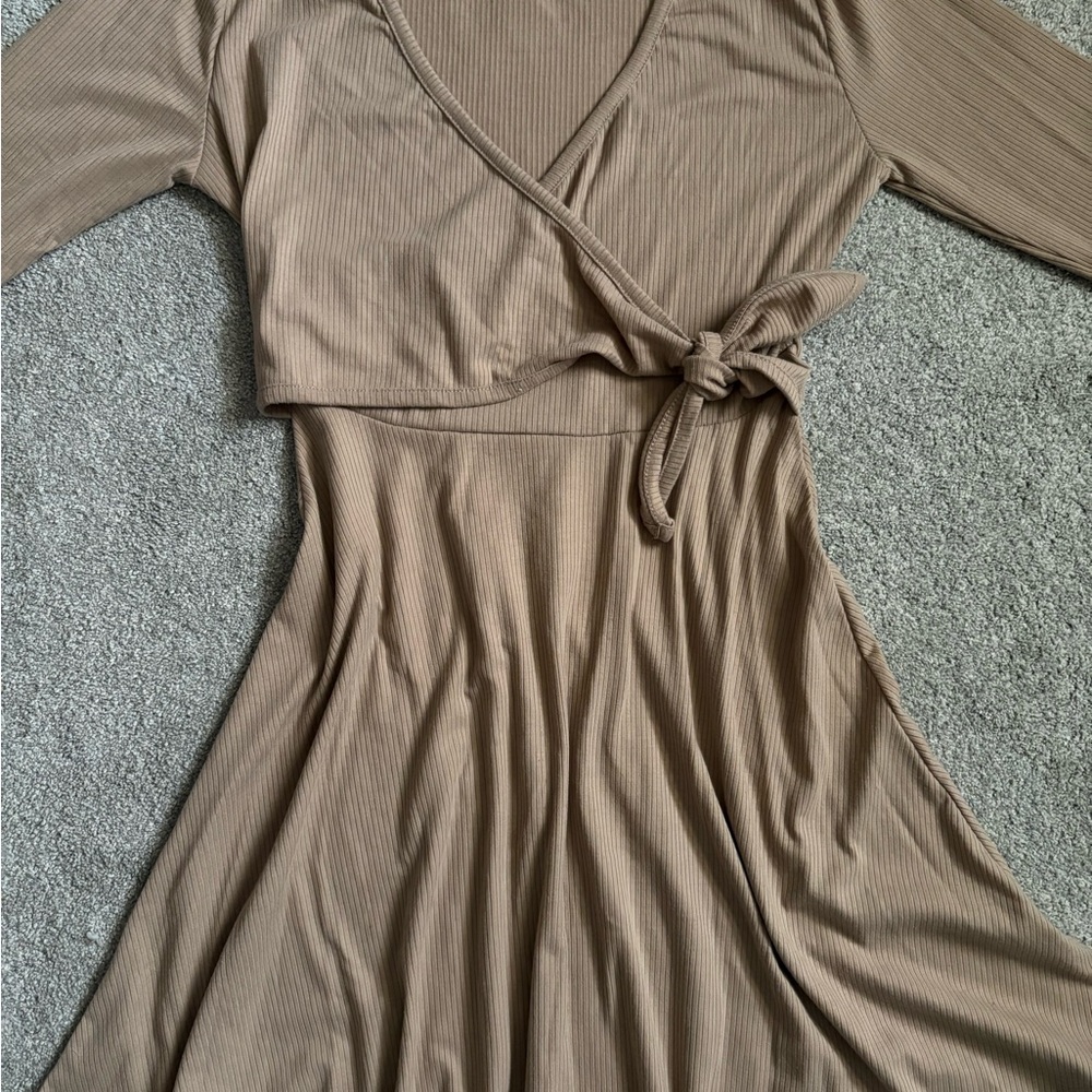 Rolla Coster Tan Long Sleeve Wrap Sundress